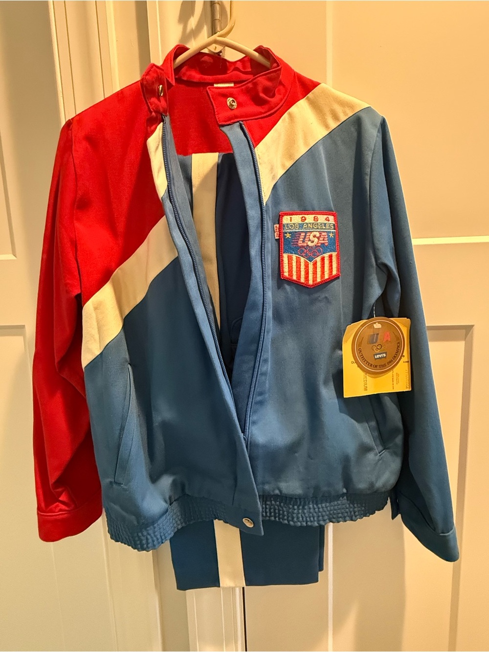 NWT 1984 Levi's USA Olympics Blue Red White Jacket & Pants Track Suit SZ M MINT